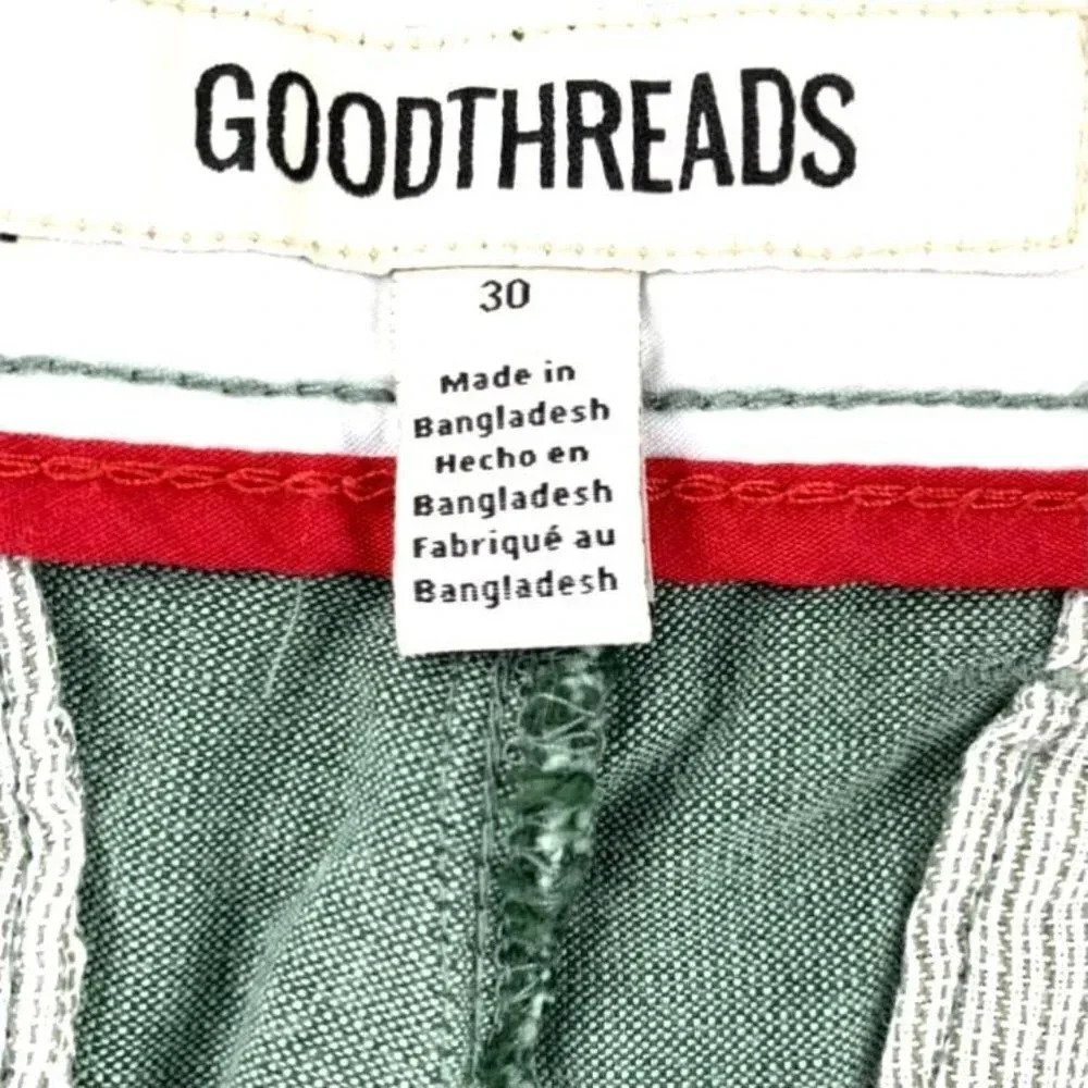 GoodthReads Olive Green Stretch Flat Front Size 30 Men's Short - Picture 10 of 12